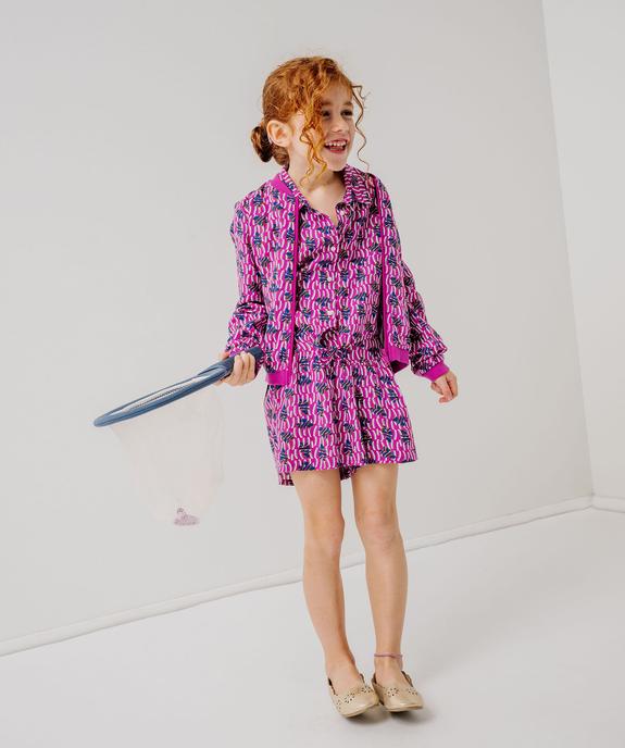 Short large en viscose imprimée et fluide fille vue6 - GEMO 4G FILLE - GEMO