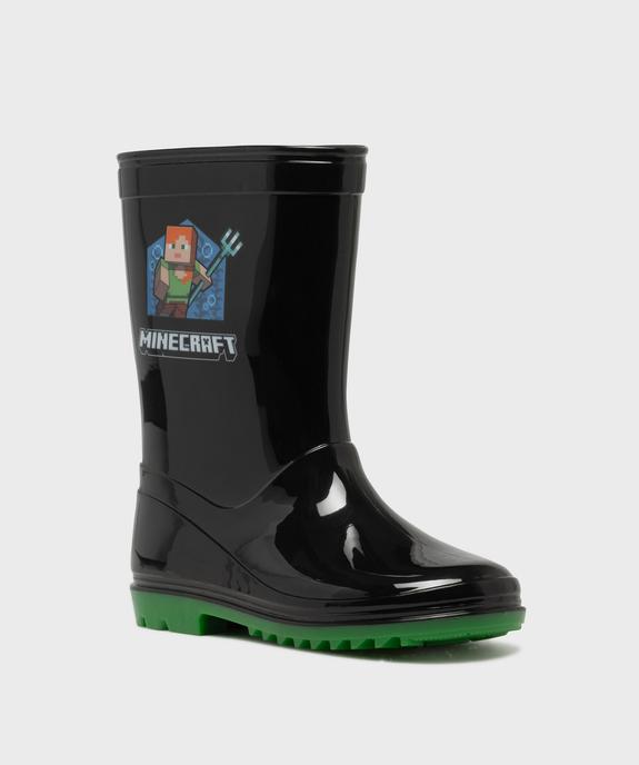 Bottes de pluie à semelle crantée imprimées garçon - Minecraft vue2 - MINECRAFT - GEMO