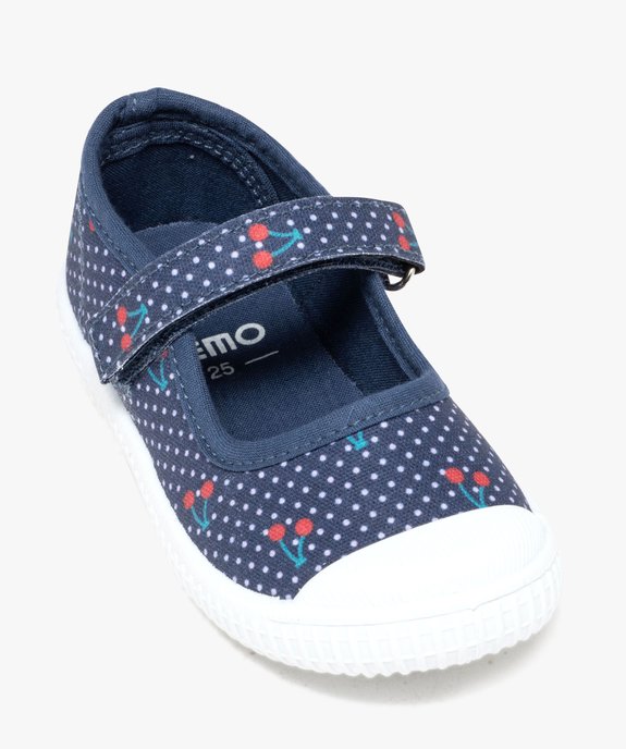 Ballerines fille en toile imprimée et à scratch vue5 - GEMO (ENFANT) - GEMO