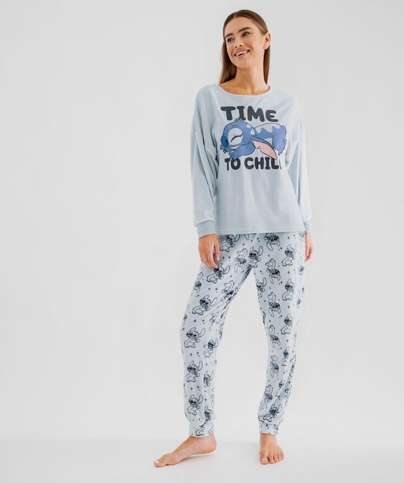 Pyjama en velours douillet imprimé femme - Stitch vue1 - LILO & STITCH - GEMO