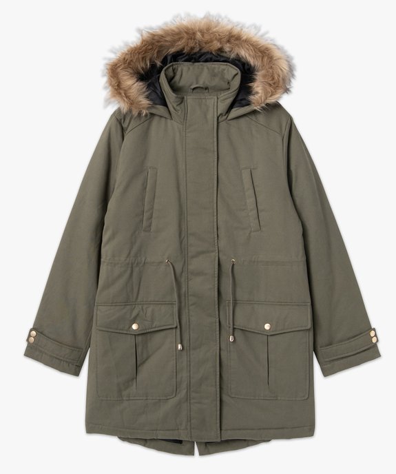 Parka femme avec capuche bordé de fourrure imitation vue4 - GEMO(FEMME PAP) - GEMO