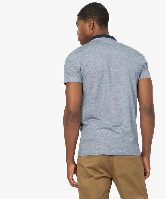 Polo homme à manches courtes à fines rayures vue3 - GEMO (HOMME) - GEMO
