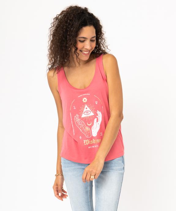 Débardeur à col rond avec motif positif femme vue1 - GEMO 4G FEMME - GEMO