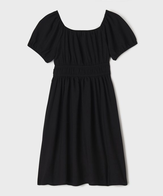 Robe manches courtes col Bardot en viscose fille vue3 - GEMO 4G FILLE - GEMO
