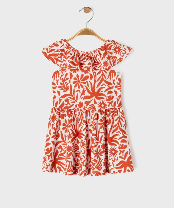 Robe à col volanté en jersey de coton bébé fille vue1 - GEMO 4G BEBE - GEMO