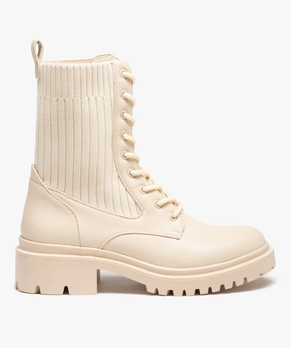 Bottines femme à semelle crantée et col chaussette vue1 - GEMO (CASUAL) - GEMO