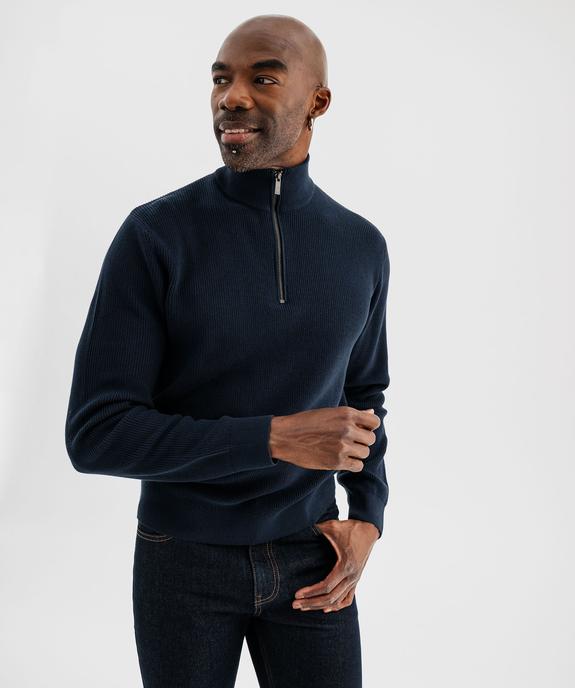 Pull en coton à col camionneur homme vue1 - GEMO (HOMME) - GEMO