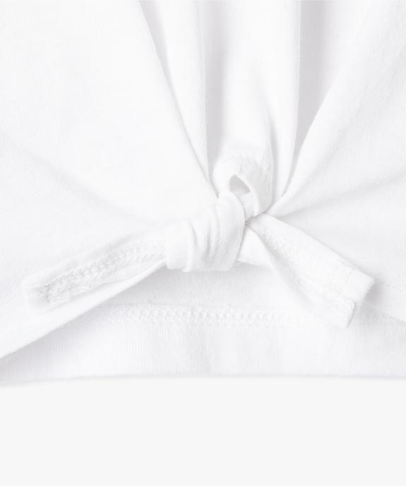 Tee-shirt fille large et noué dans le bas à manches très courtes et  vue2 - GEMO (ENFANT) - GEMO