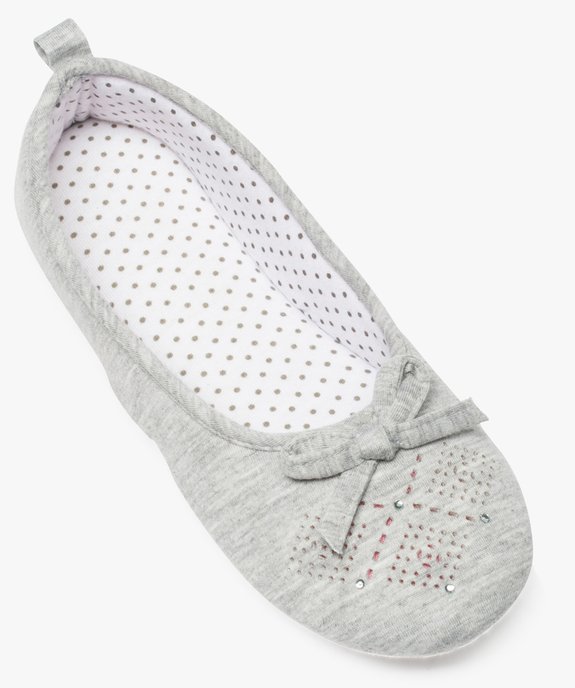 Chaussons femme forme ballerine avec strass et perforations vue5 - GEMO(HOMWR FEM) - GEMO