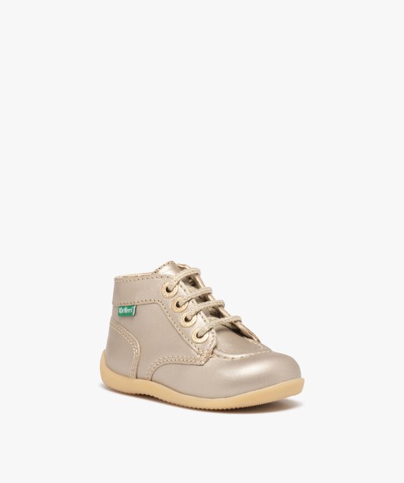 Bottillons premiers pas bébé fille en cuir Kickers vue2 - KICKERS - GEMO