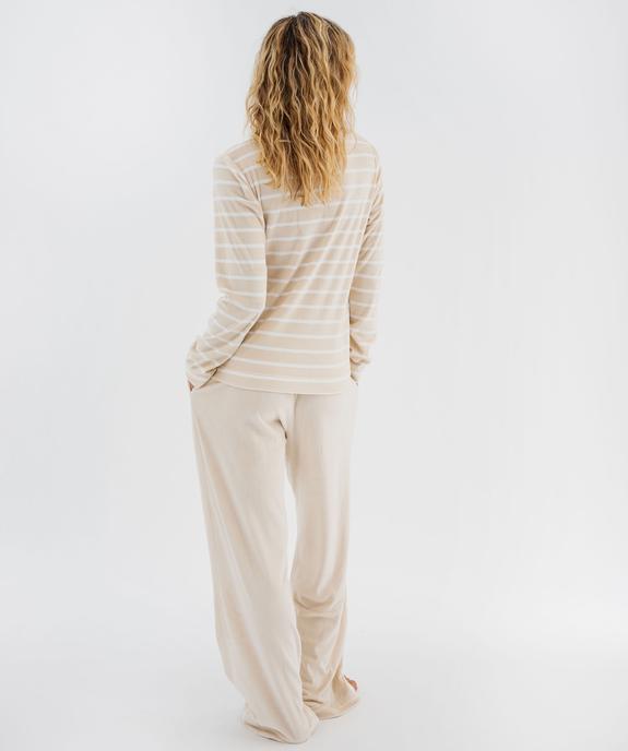 Pyjama femme en velours doux femme - LuluCastagnette vue3 - LULUCASTAGNETTE - GEMO