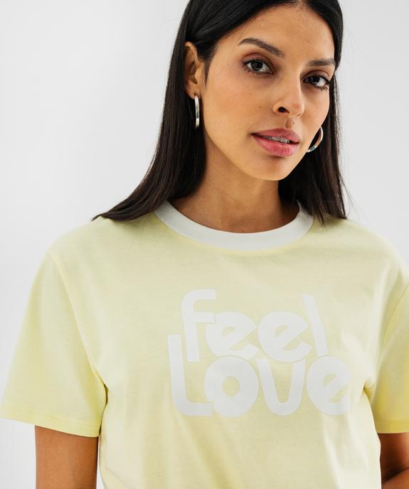 Tee-shirt manches courtes avec inscription coupe oversize femme vue2 - GEMO 4G FEMME - GEMO