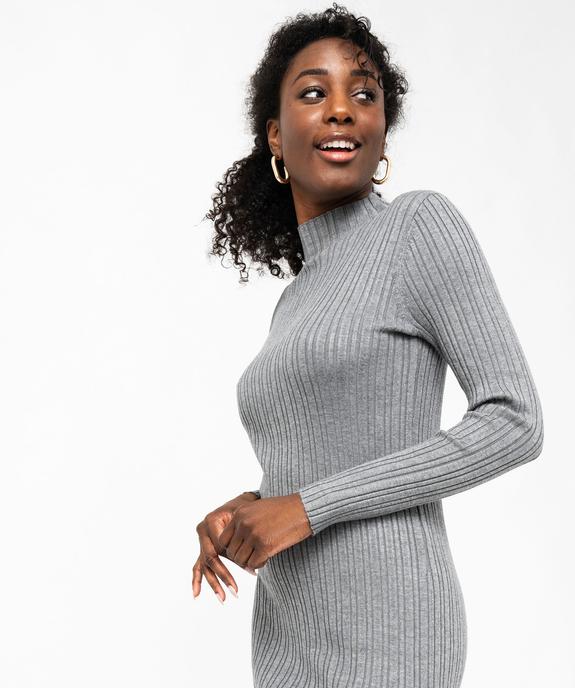 Robe tube en maille côtelée à col montant femme vue2 - GEMO 4G FEMME - GEMO