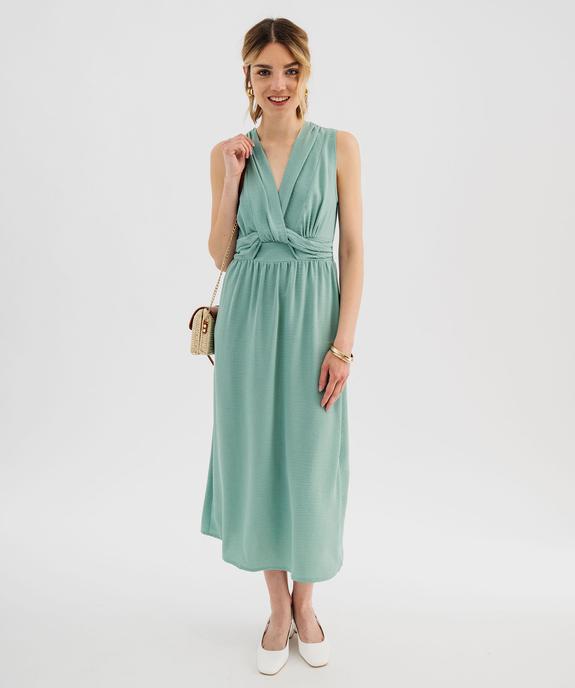 Robe longue sans manches avec haut drapé femme vue1 - GEMO(FEMME PAP) - GEMO