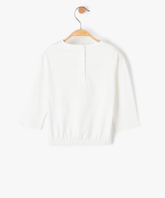 Tee-shirt bébé fille à manches 3/4 et taille élastiquée vue3 - GEMO(BEBE DEBT) - GEMO