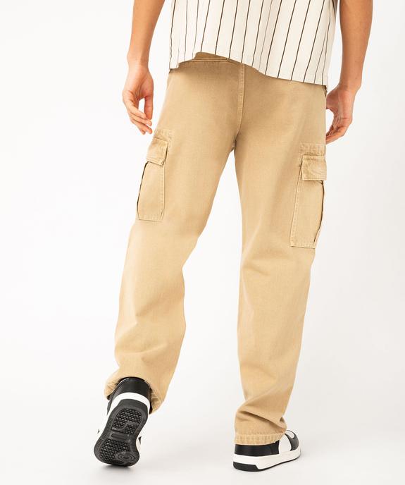 Pantalon cargo en coton homme vue3 - GEMO (HOMME) - GEMO