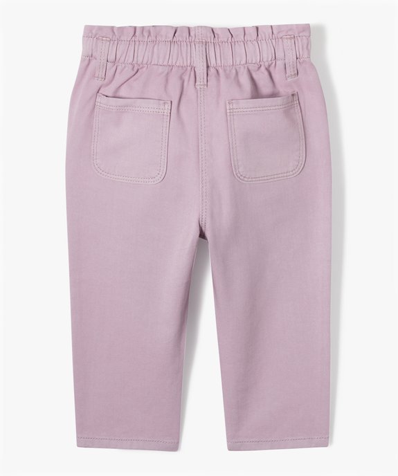 Pantalon bébé fille en toile de coton avec ceinture froncée vue3 - GEMO(BEBE DEBT) - GEMO