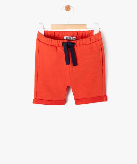 Bermuda en molleton bébé garçon vue1 - GEMO 4G BEBE - GEMO