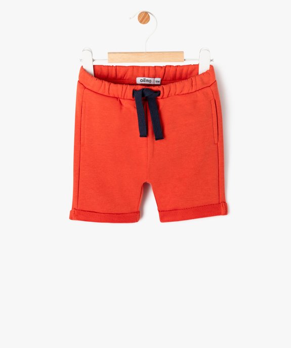 Bermuda en molleton bébé garçon vue1 - GEMO 4G BEBE - GEMO