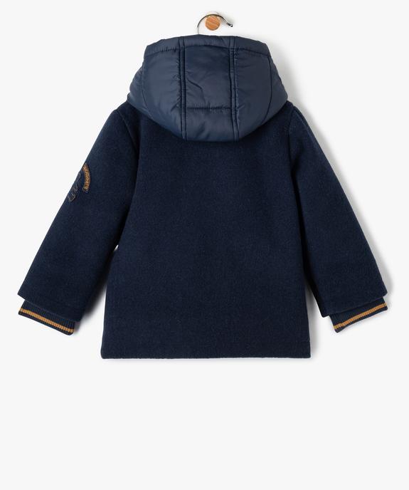 Manteau bébé garçon effet 2-en-1 caban/doudoune à capuche - LuluCastagnette vue4 - LULUCASTAGNETTE - GEMO