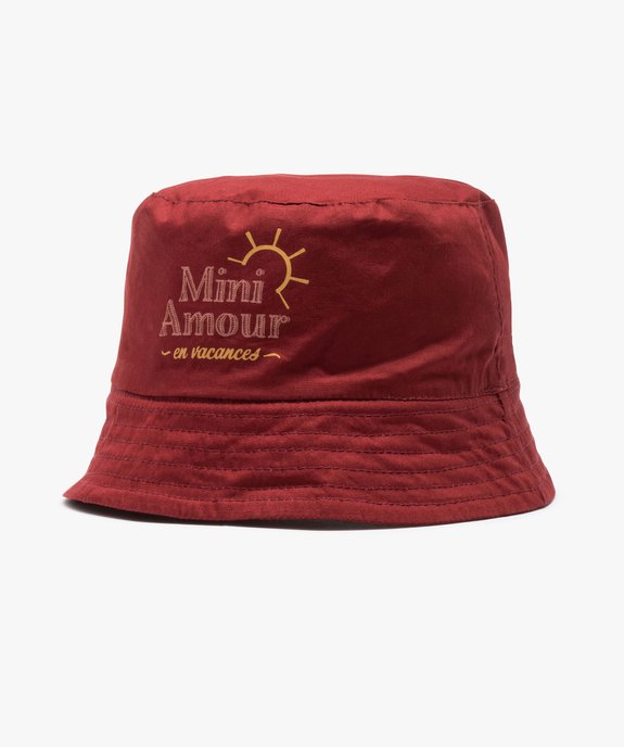 Bob bébé fille réversible à liseré doré vue2 - GEMO(BEBE DEBT) - GEMO