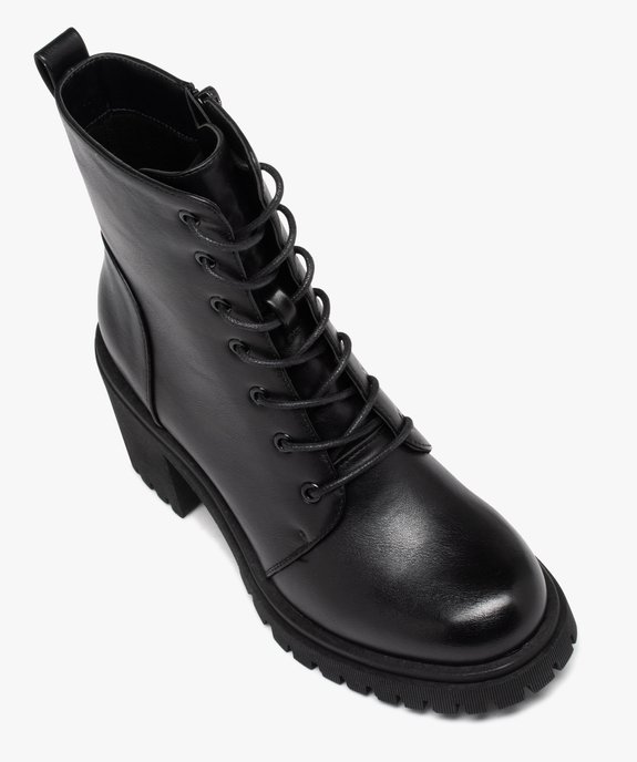 Boots à talon et épaisse semelle crantée femme vue5 - GEMO(URBAIN) - GEMO