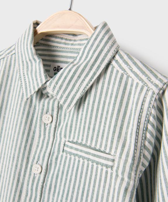 Chemise rayée en coton bébé garçon vue2 - GEMO 4G BEBE - GEMO
