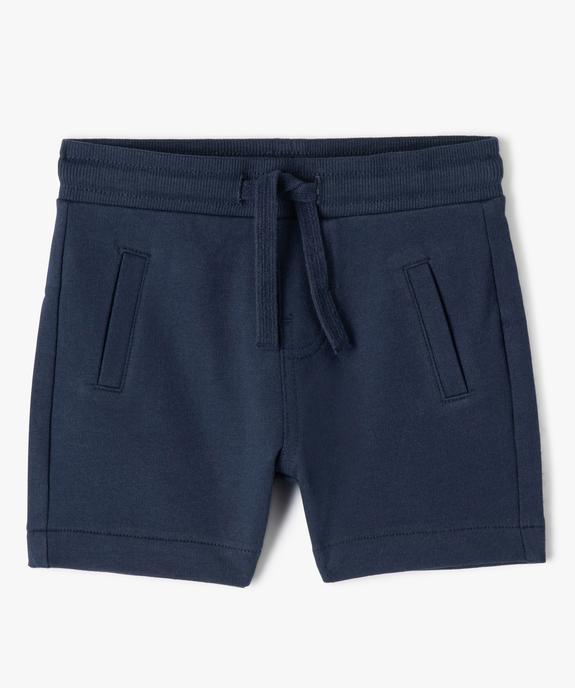 Short bébé garçon en maille avec ceinture bord-côte vue1 - GEMO(BEBE DEBT) - GEMO