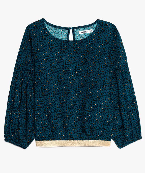 Blouse fille avec motifs léopard et bas élastiqué pailleté vue1 - GEMO (ENFANT) - GEMO
