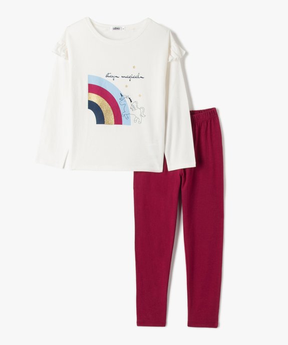 Pyjama fille à paillettes imprimé licorne vue1 - GEMO (ENFANT) - GEMO