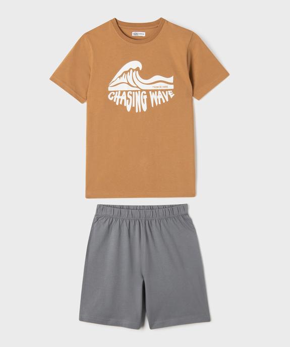 Pyjashort bicolore avec motif vague garçon vue1 - GEMO 4G GARCON - GEMO