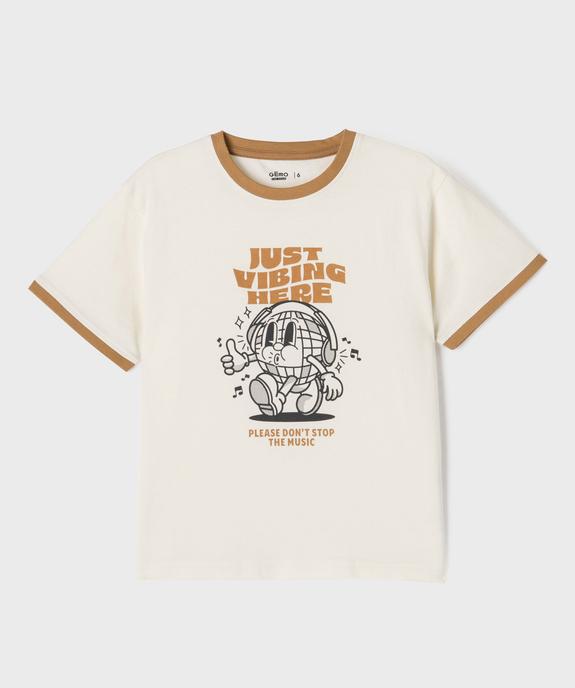 Tee-shirt manches courtes à motif et finitions contrastantes garçon vue2 - GEMO 4G GARCON - GEMO