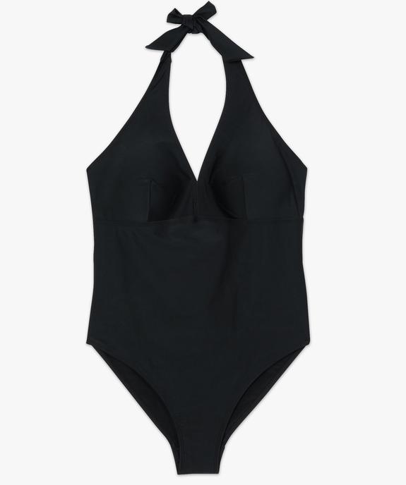 Maillot de bain femme grande taille 1 pièce à nouer dans le cou vue4 - GEMO (PLAGE) - GEMO