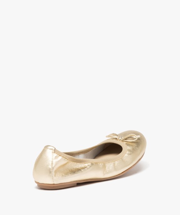 Ballerines femme en cuir métallisé avec noeud fantaisie - Taneo vue4 - TANEO - GEMO