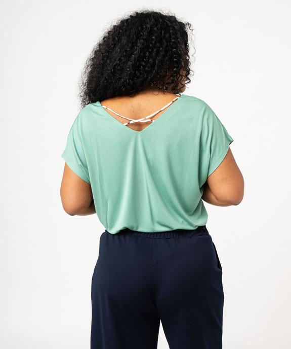 Tee-shirt à manches courtes à double col V femme grande taille vue3 - GEMO 4G GT - GEMO