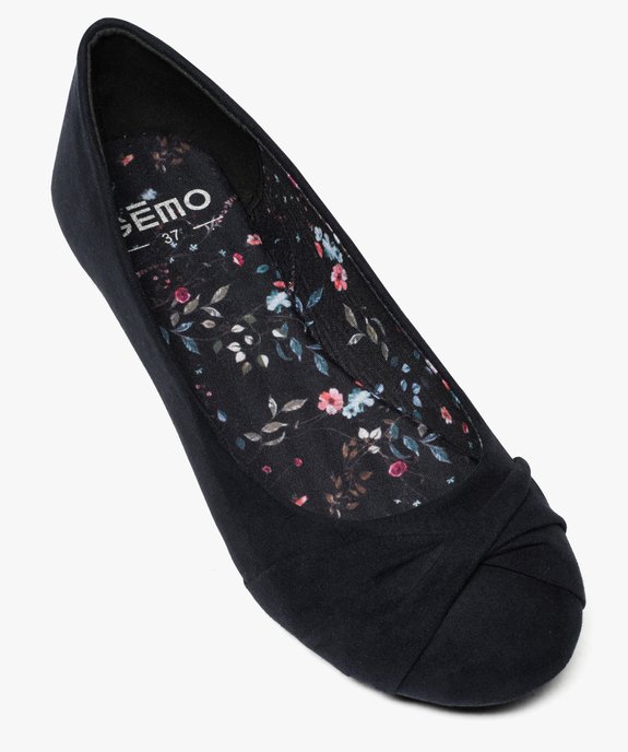 Ballerines femme unies en suédine avec bout rond effet drapé vue5 - VALENTINA BALDA - GEMO