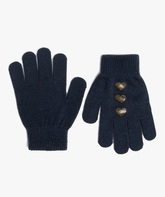 Gants imprimés cœurs pailletés fille vue1 - GEMO (ENFANT) - GEMO
