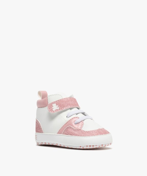 Chaussons de naissance baskets bébé fille - LuluCastagnette vue2 - LULU CASTAGNETTE GEMO FOR GOOD - GEMO