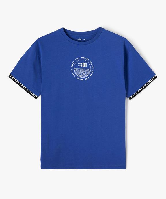 Tee-shirt manches courtes à manches et dos fantaisie garçon vue2 - GEMO (JUNIOR) - GEMO