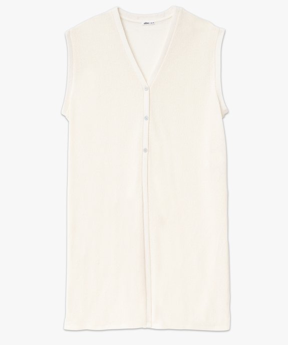Gilet long sans manches en maille femme grande taille vue5 - GEMO (G TAILLE) - GEMO