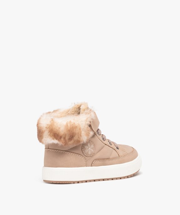 Baskets fille mid-cut unies avec col fourré vue4 - GEMO (ENFANT) - GEMO