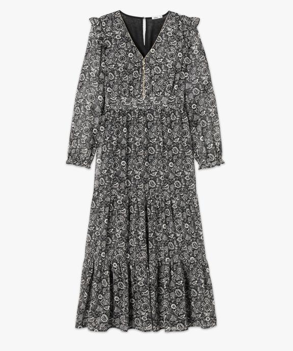 Robe longue à manches longues motif fleuri femme vue4 - GEMO(FEMME PAP) - GEMO