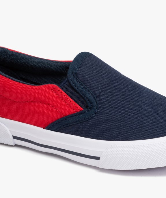 Slip-on garçon en toile bicolores avec col élastiqué vue6 - GEMO (ENFANT) - GEMO