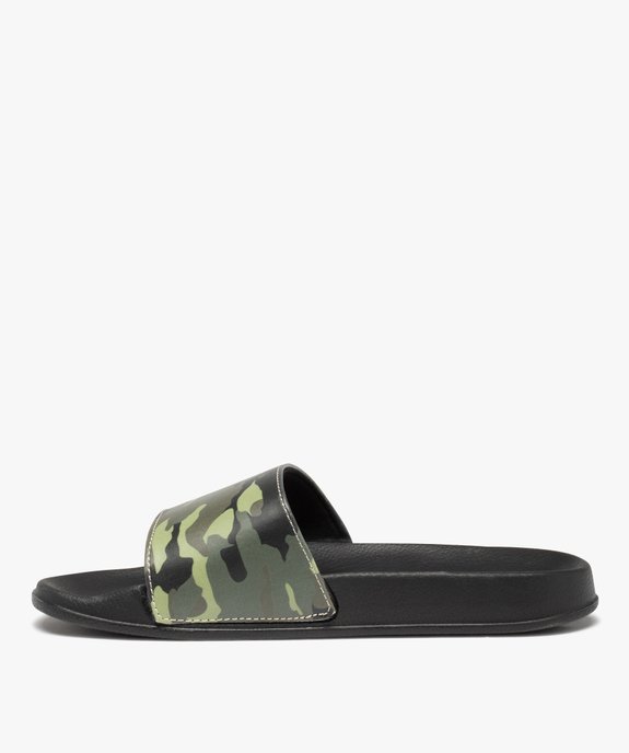 Mules de piscine homme imprimées camouflage vue3 - GEMO (PLAGE) - GEMO