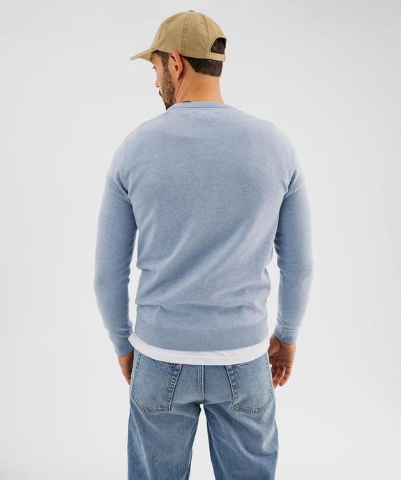 Pull en coton en maille fine à col rond homme  vue4 - GEMO (HOMME) - GEMO