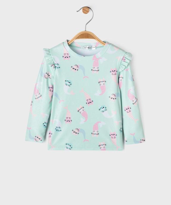 Tee-shirt de plage avec protection UVA et UVB à manches longues bébé fille vue1 - GEMO(BEBE DEBT) - GEMO