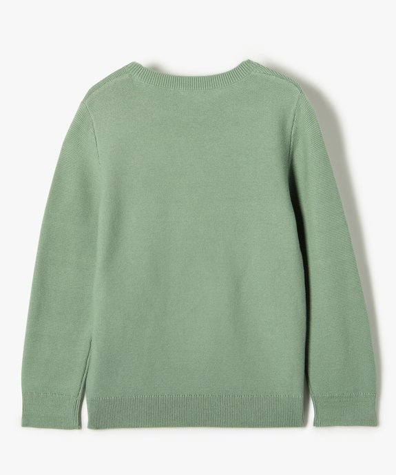 Pull en coton à col rond garçon vue3 - GEMO (ENFANT) - GEMO