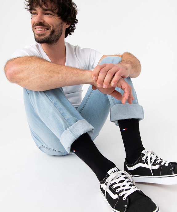 Chaussettes homme tige haute à fines rayures tricolores - La Chaussette vue5 - MAISONBROUSSAUD - GEMO