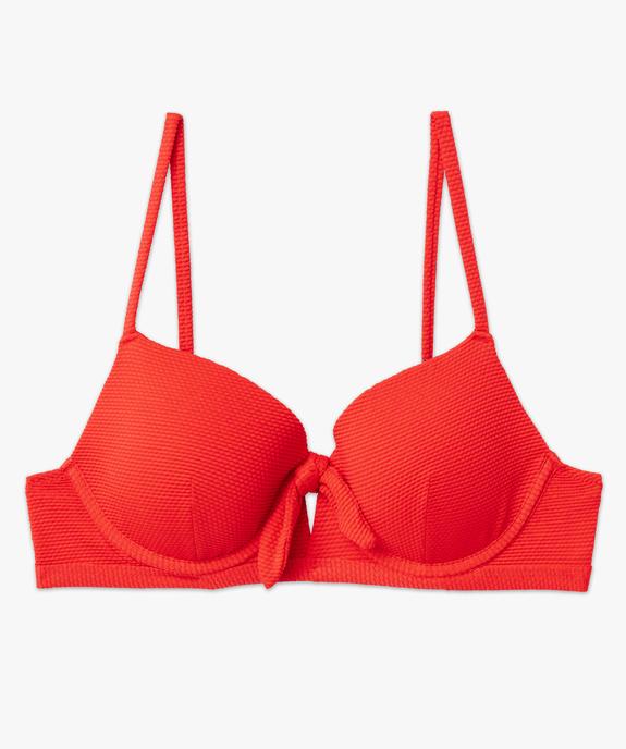 Haut de maillot de bain forme corbeille en maille gaufrée femme vue5 - GEMO (PLAGE) - GEMO