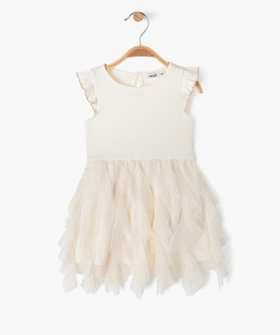 Robe de cérémonie avec jupe en tulle pailleté bébé fille vue1 - GEMO(BEBE DEBT) - GEMO
